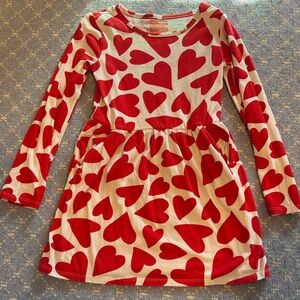 EUC Cat & Jack Red Heart Kids Dress Sz 6-7